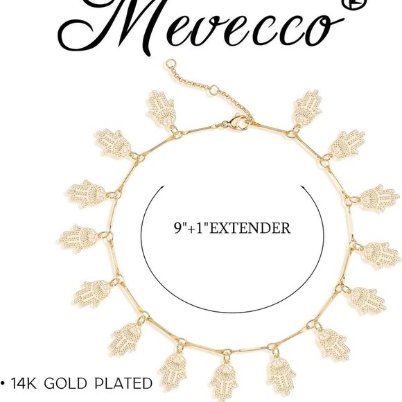 Dainty Gold Anklet 14K Gold Plated Boho Foot Chain Link Ankle Bracelet for Women - Picture 5 of 6